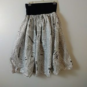 Sofistafunk circle skirt newspaper print